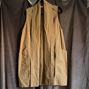 Tan Elizabeth Suzann Cotton Sleeveless Tank/Trench